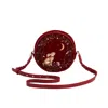 Fable England Women's Red Star Gazing Rabbit Embroidered Circle Bag In Red