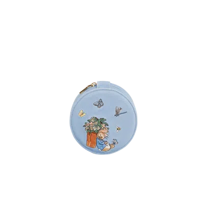 Fable England X Peter Rabbit Blue Velvet Embroidered Circle Jewellery Box
