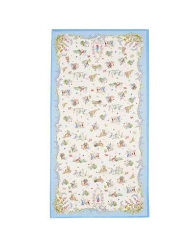 Fable England X Peter Rabbit Cream Rectangle Scarf In Blue