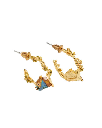 Fable England X Peter Rabbit Jumping Clover Hoop Earrings In Pink