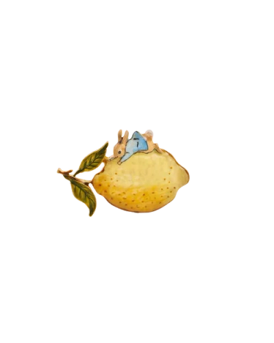 Fable England X Peter Rabbit Lemon Brooch In Gold
