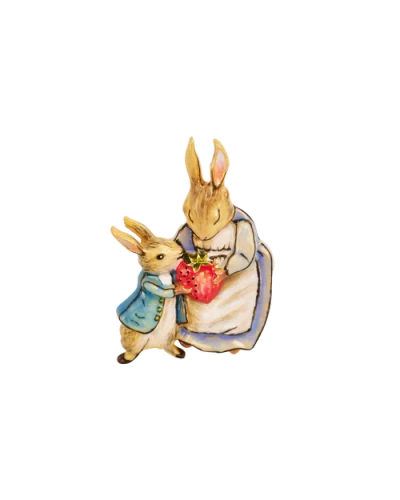 Fable England X Peter Rabbit Mrs Rabbit Brooch In Gold