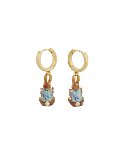 Fable England X Peter Rabbit Reading Charm Huggie Earrings In Gold