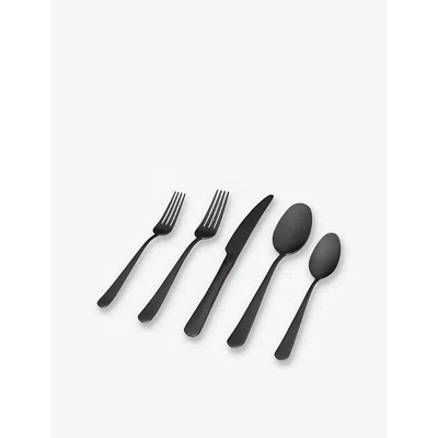 FABLE MATTE BLACK FLATWARE 20-PIECE STAINLESS-STEEL SET