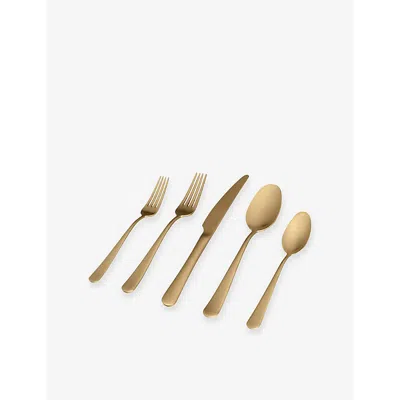 FABLE MATTE GOLD FLATWARE 20-PIECE STAINLESS-STEEL SET