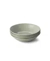 Fable Pasta Bowls, Set Of 4 In Beachgrass Green