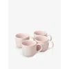 Fable Blush Pink Stackable Ceramic Stoneware Mugs Set Of Four In Blush Pink