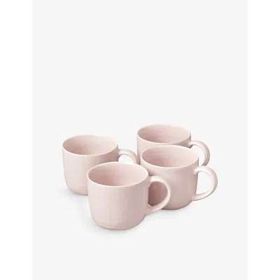 Fable Blush Pink Stackable Ceramic Stoneware Mugs Set Of Four