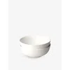 Fable Cloud White Stackable Ceramic Stoneware Ramen Bowls Set Of Two In Cloud White