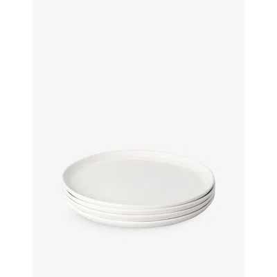 Fable Cloud White Stackable Ceramic Stoneware Salad Plates Set Of Four