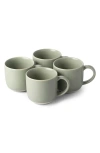 Fable Mugs, Set Of 4 In Beachgrass Green