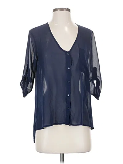 Pre-owned Fabletics 3/4 Sleeve Blouse In Blue