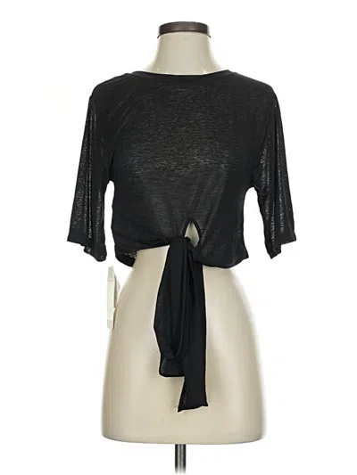 Pre-owned Fabletics 3/4 Sleeve T-shirt In Black