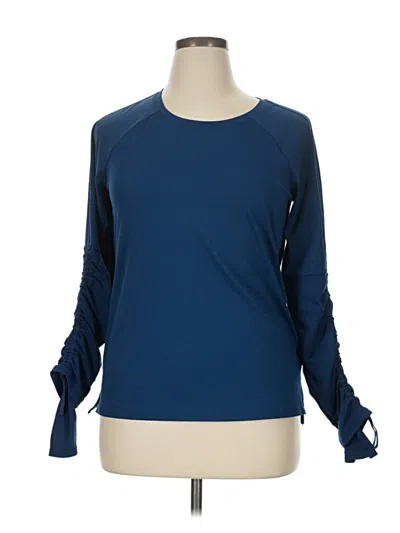 Pre-owned Fabletics 3/4 Sleeve T-shirt In Blue