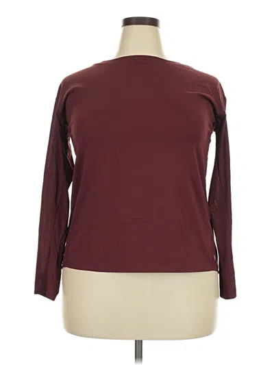 Pre-owned Fabletics 3/4 Sleeve T-shirt In Burgundy