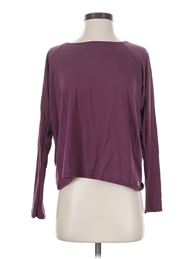 Pre-owned Fabletics 3/4 Sleeve T-shirt In Burgundy