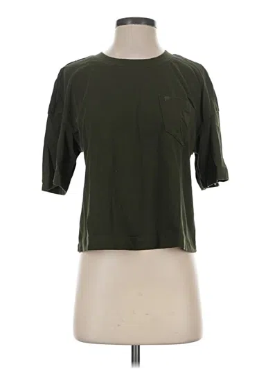 Pre-owned Fabletics 3/4 Sleeve T-shirt In Green