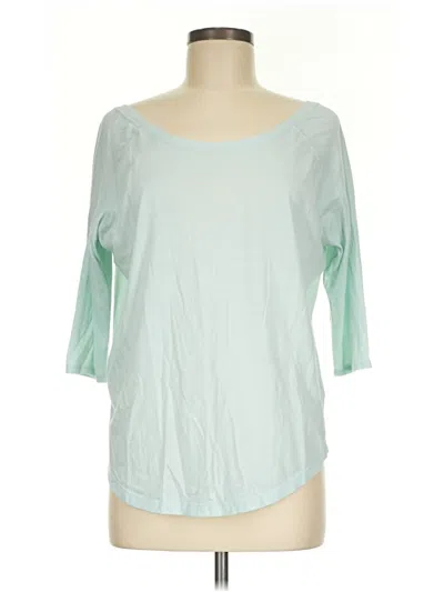 Pre-owned Fabletics 3/4 Sleeve T-shirt In Green