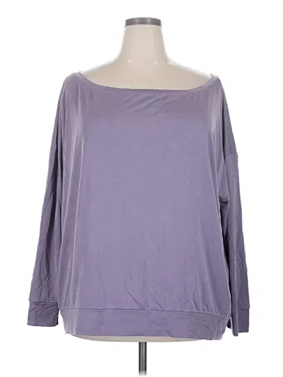 Pre-owned Fabletics 3/4 Sleeve T-shirt In Purple