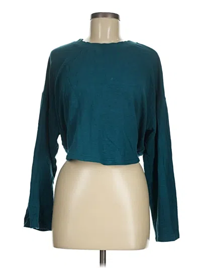 Pre-owned Fabletics 3/4 Sleeve T-shirt In Teal