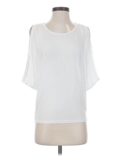 Pre-owned Fabletics 3/4 Sleeve T-shirt In White