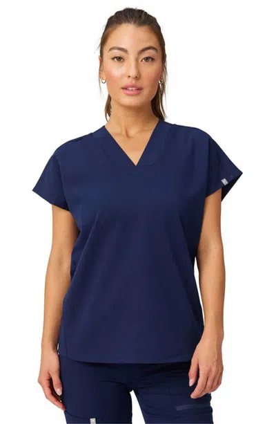 Fabletics 360° Built-in Bra Scrub Top In Blue