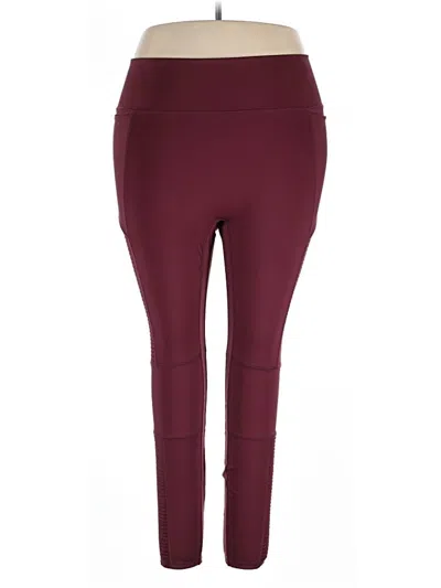 Pre-owned Fabletics Active Pants In Burgundy