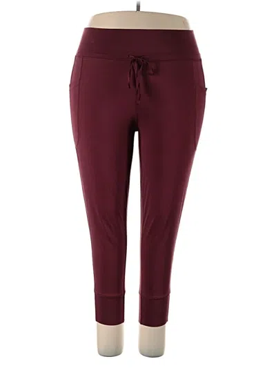 Pre-owned Fabletics Active Pants In Burgundy