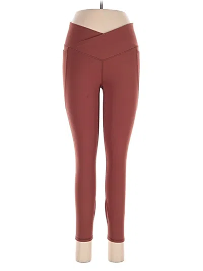 Pre-owned Fabletics Active Pants In Burgundy