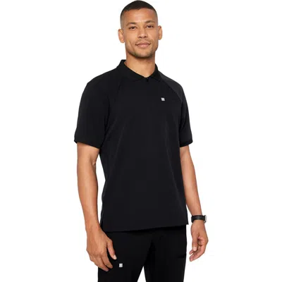 Fabletics All-day Scrub Zip Polo In Black