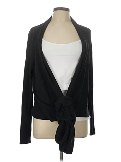 Pre-owned Fabletics Cardigan Sweater In Black