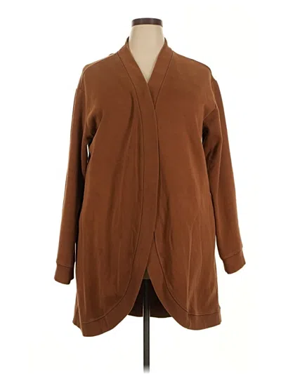 Pre-owned Fabletics Cardigan Sweater In Brown