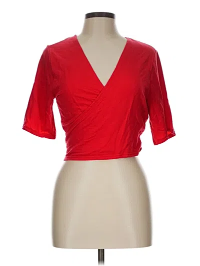 Pre-owned Fabletics Cardigan Sweater In Red