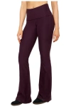 Fabletics Cloud Jersey Foldover Flare In Burgundy