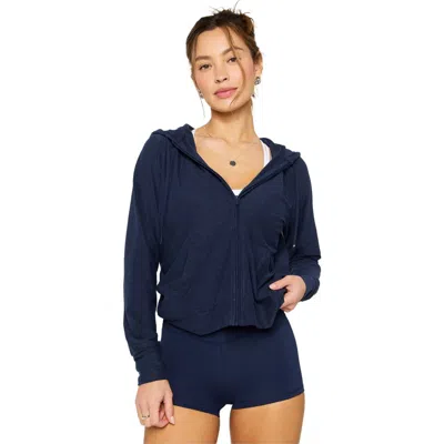 Fabletics Cloud Jersey Full Zip Hoodie In Blue