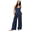 Fabletics Cloud Jersey Wide Leg Jumpsuit In Blue