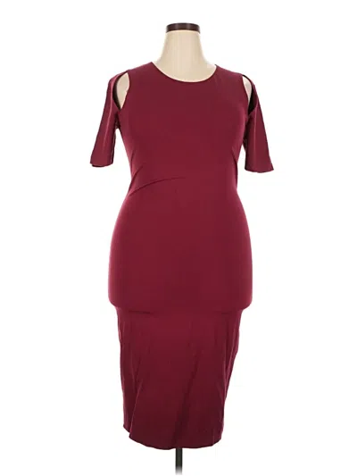 Pre-owned Fabletics Cocktail Dress In Burgundy