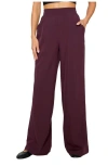 Fabletics Downtown Wide Leg Pant In Burgundy