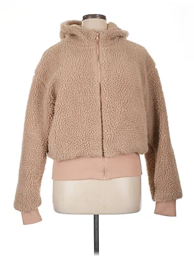 Pre-owned Fabletics Faux Fur Jacket In Brown