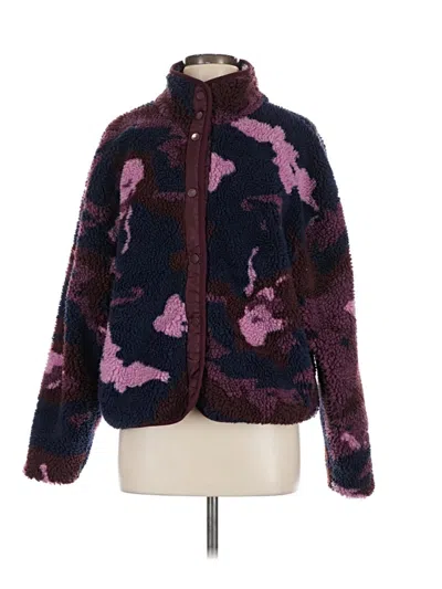 Pre-owned Fabletics Faux Fur Jacket In Purple