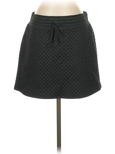 Pre-owned Fabletics Faux Leather Skirt In Black