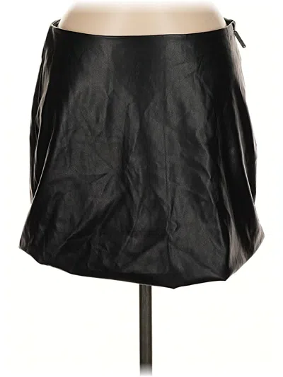 Pre-owned Fabletics Faux Leather Skirt In Black