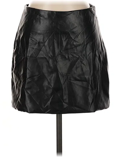 Pre-owned Fabletics Faux Leather Skirt In Black