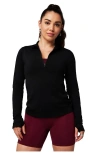 Fabletics Feather Tech+ Half-zip Top In Black
