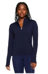 Fabletics Feather Tech+ Half-zip Top In Blue