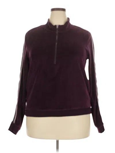 Pre-owned Fabletics Fleece Jacket In Burgundy