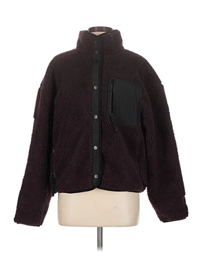 Pre-owned Fabletics Fleece Jacket In Burgundy