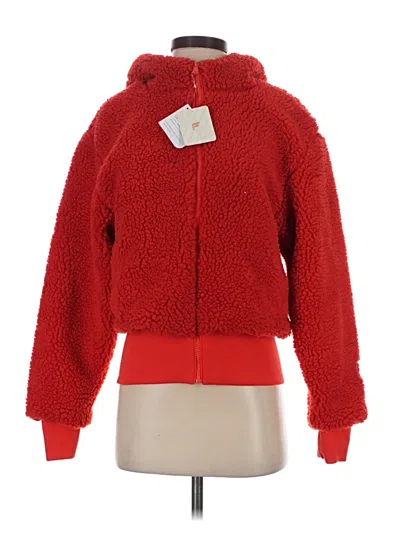 Pre-owned Fabletics Fleece Jacket In Red
