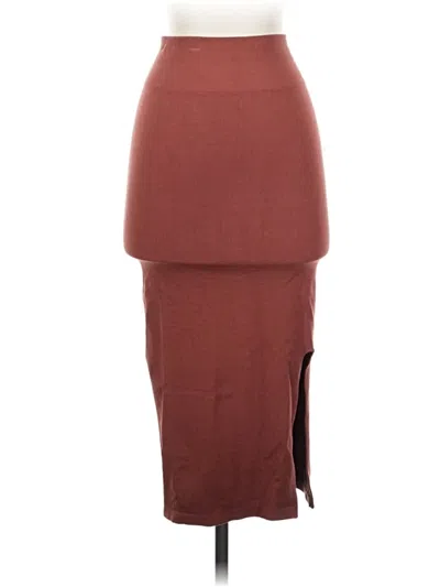 Pre-owned Fabletics Formal Skirt In Burgundy