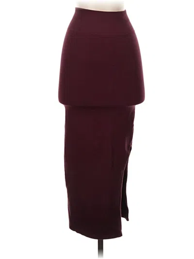 Pre-owned Fabletics Formal Skirt In Burgundy